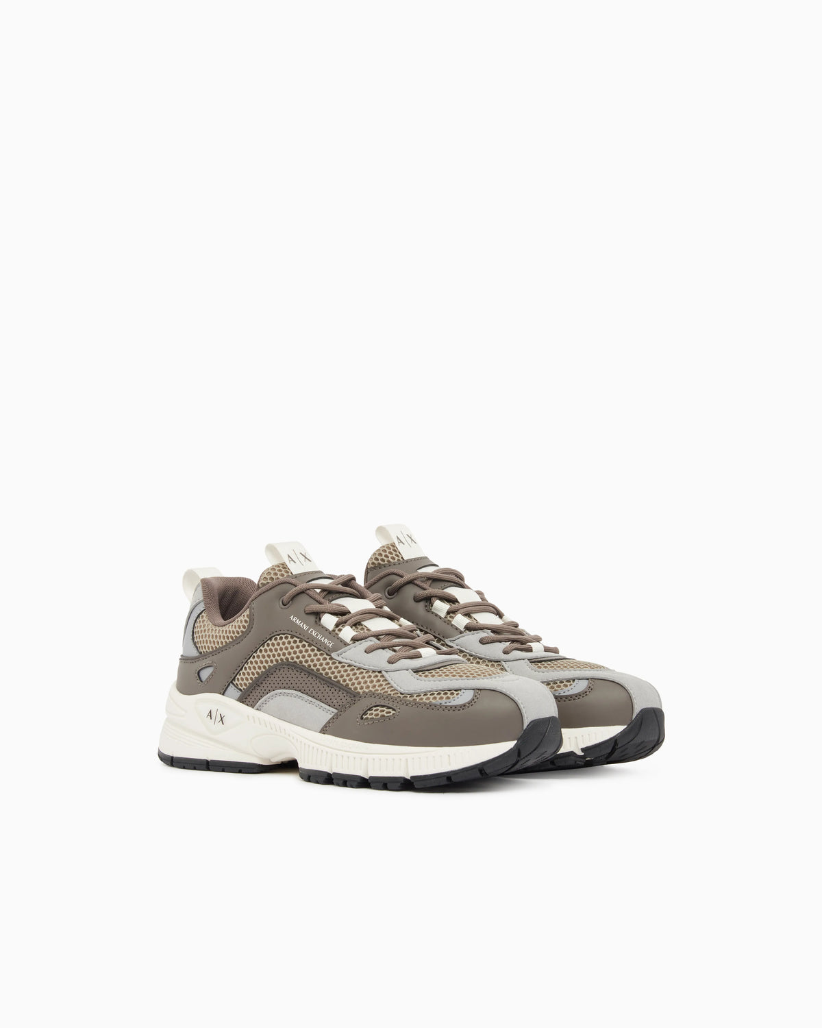 Sneakers in microsuede and mesh