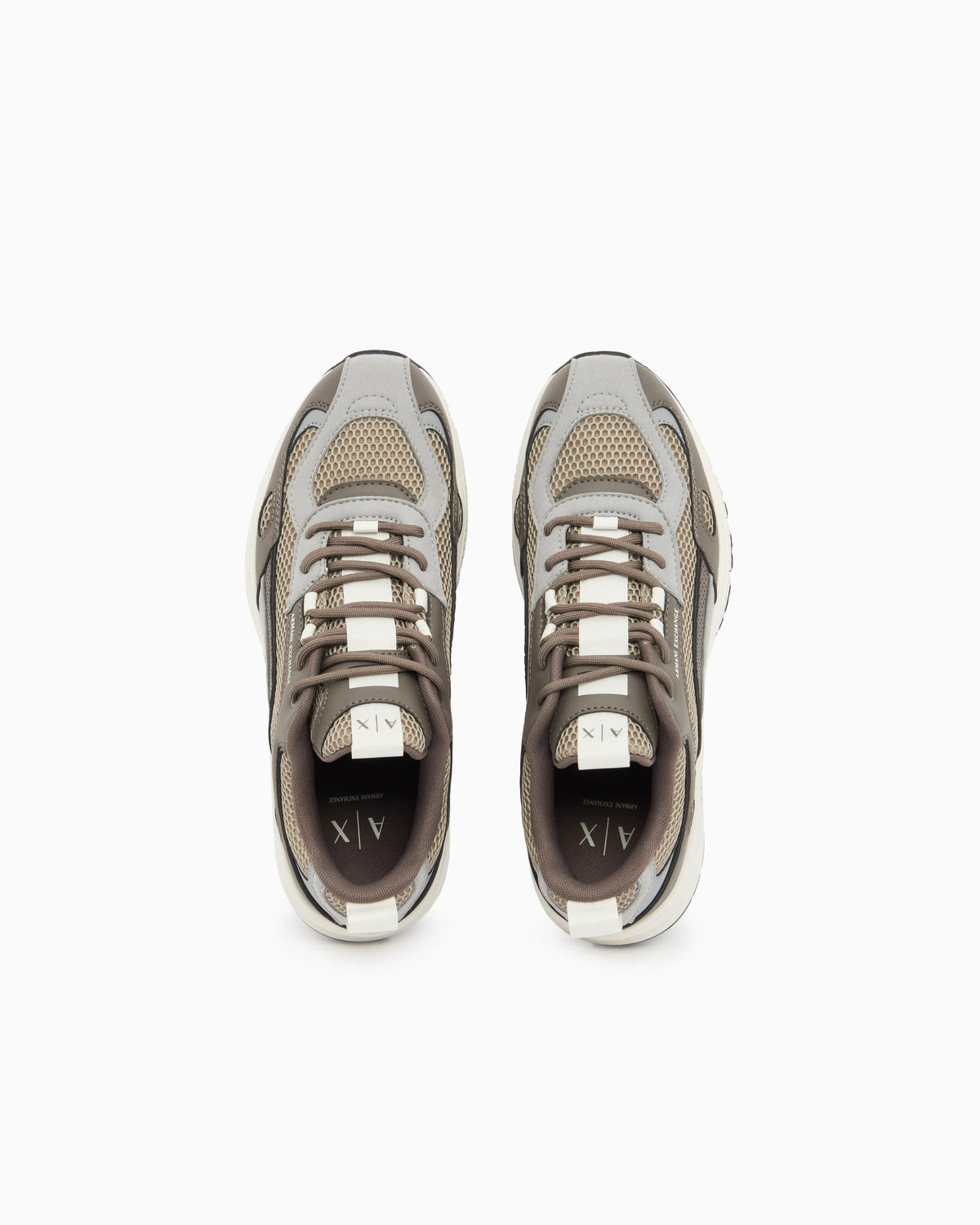 Sneakers in microsuede and mesh