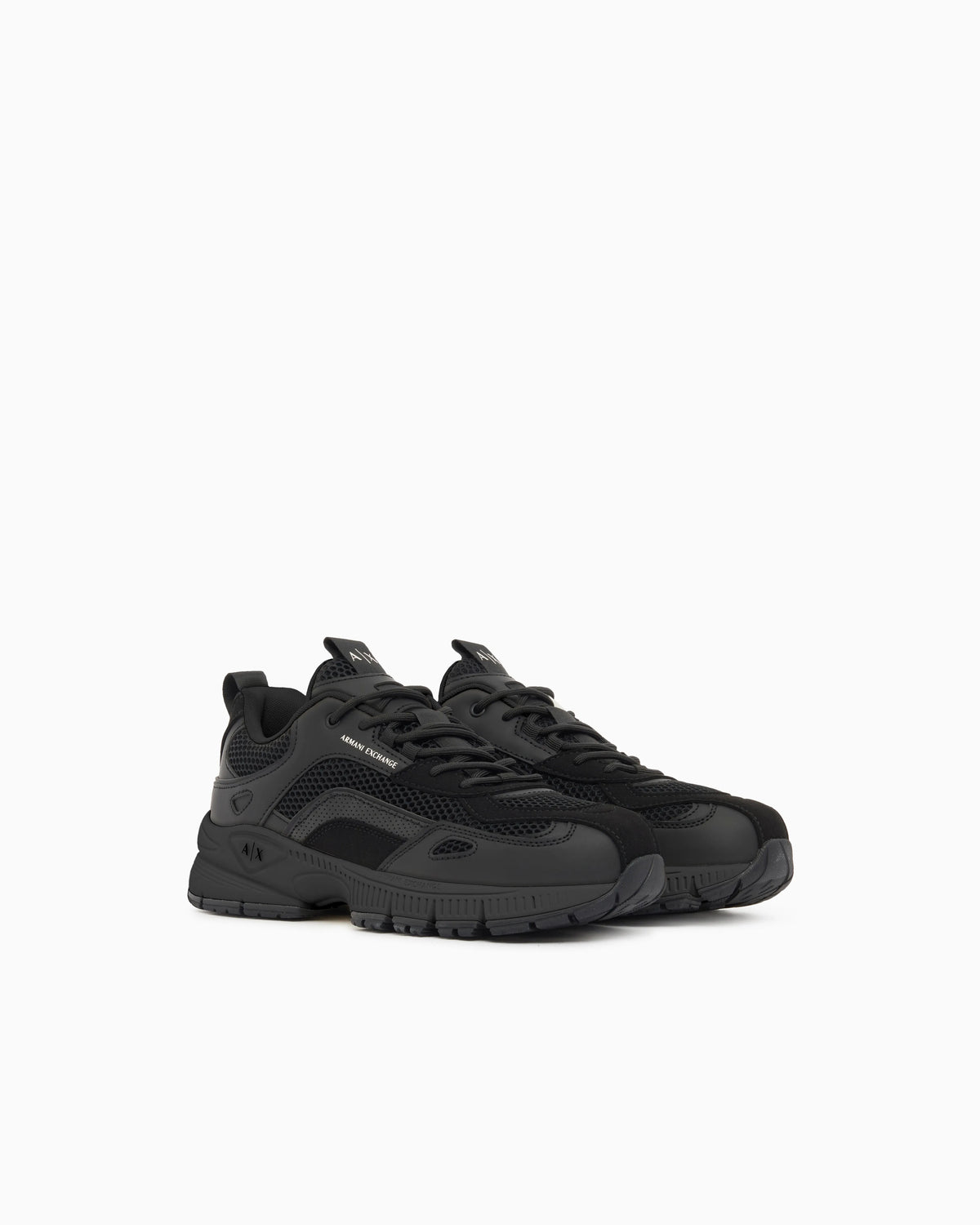 Sneakers in microsuede and mesh