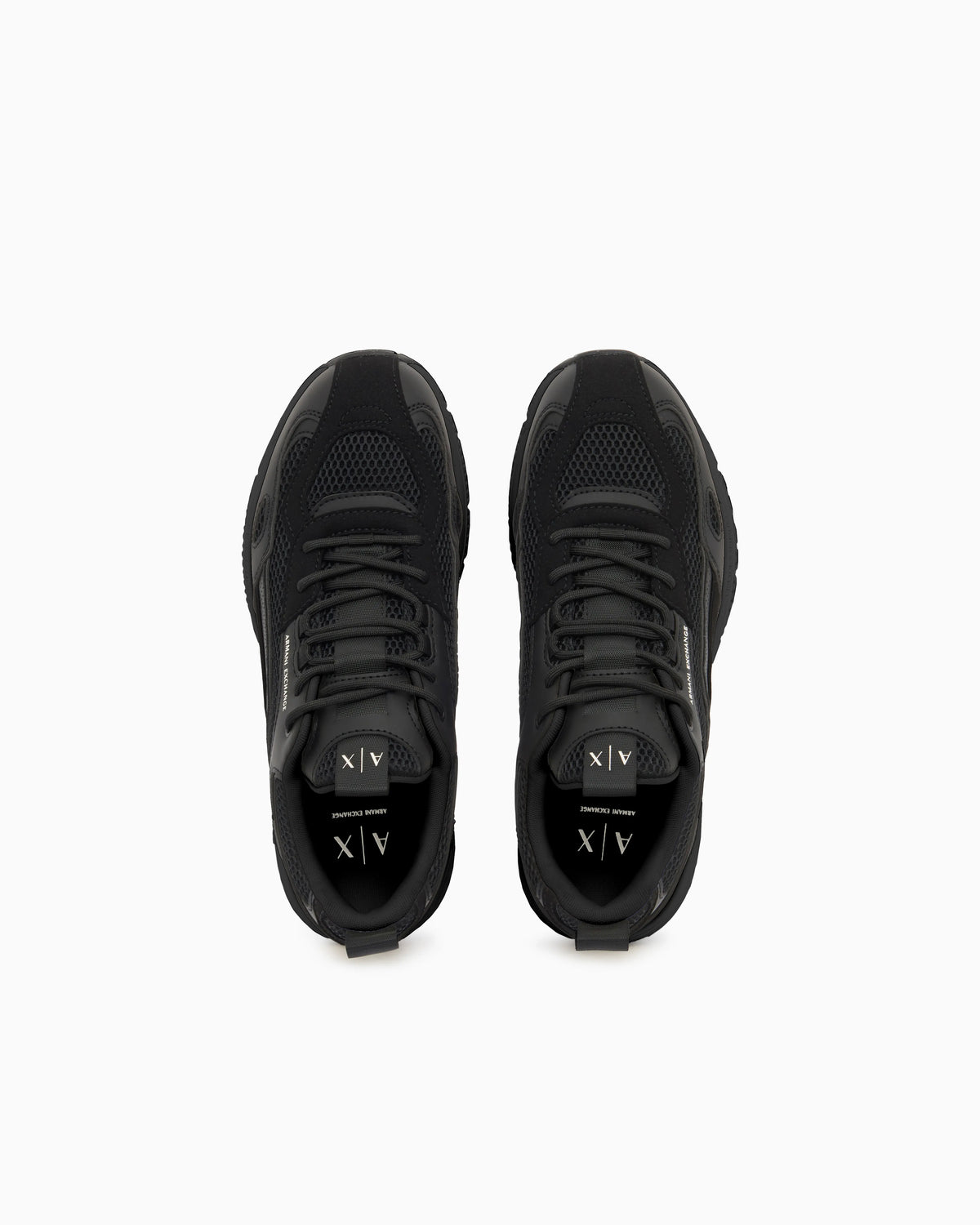 Sneakers in microsuede and mesh