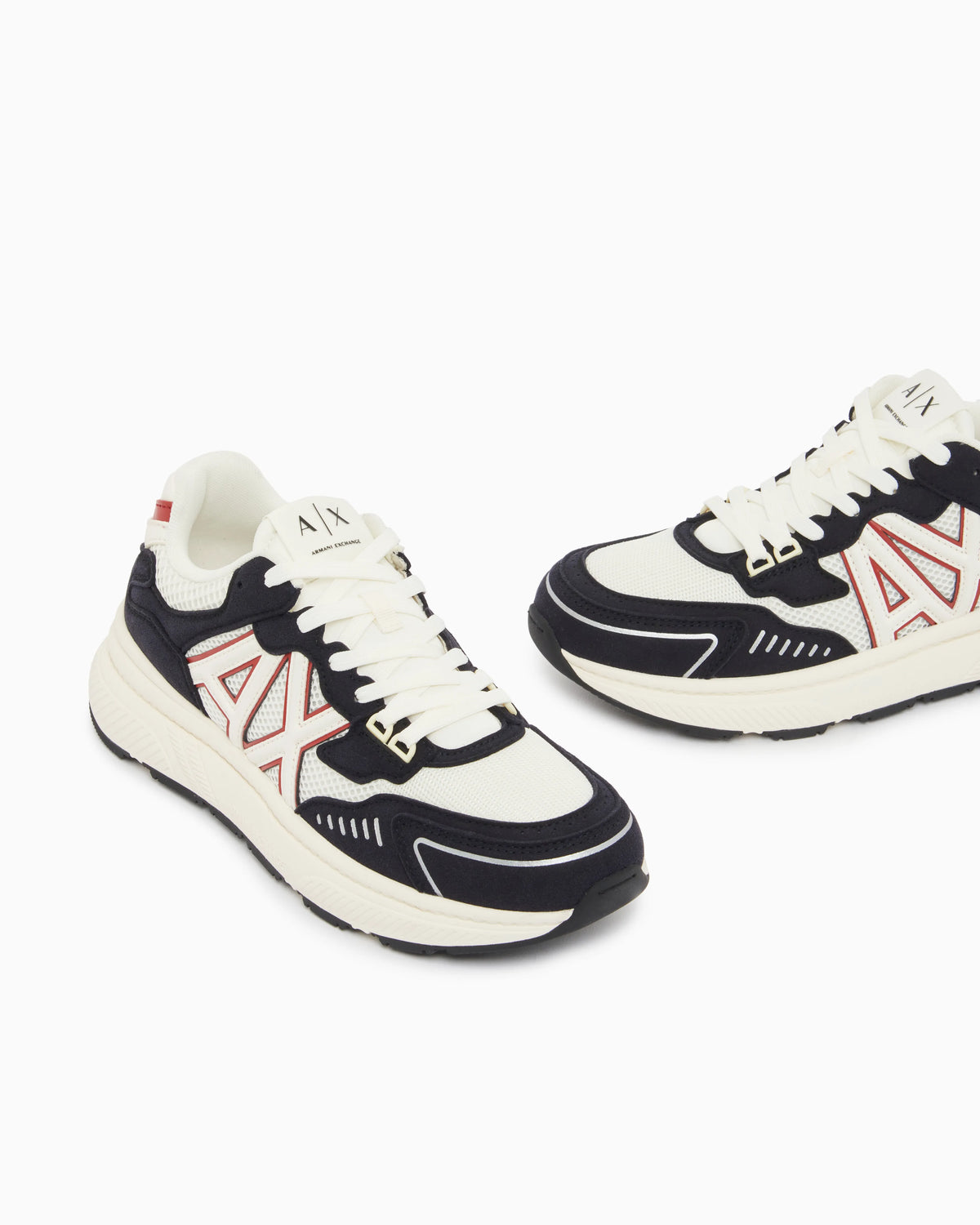 Sneakers in microsuede and mesh