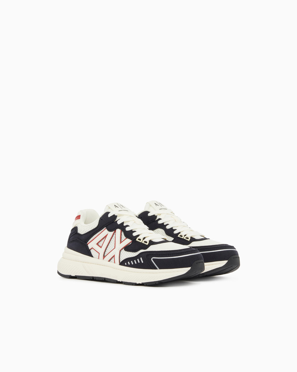 Sneakers in microsuede and mesh