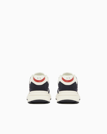 Sneakers in microsuede and mesh