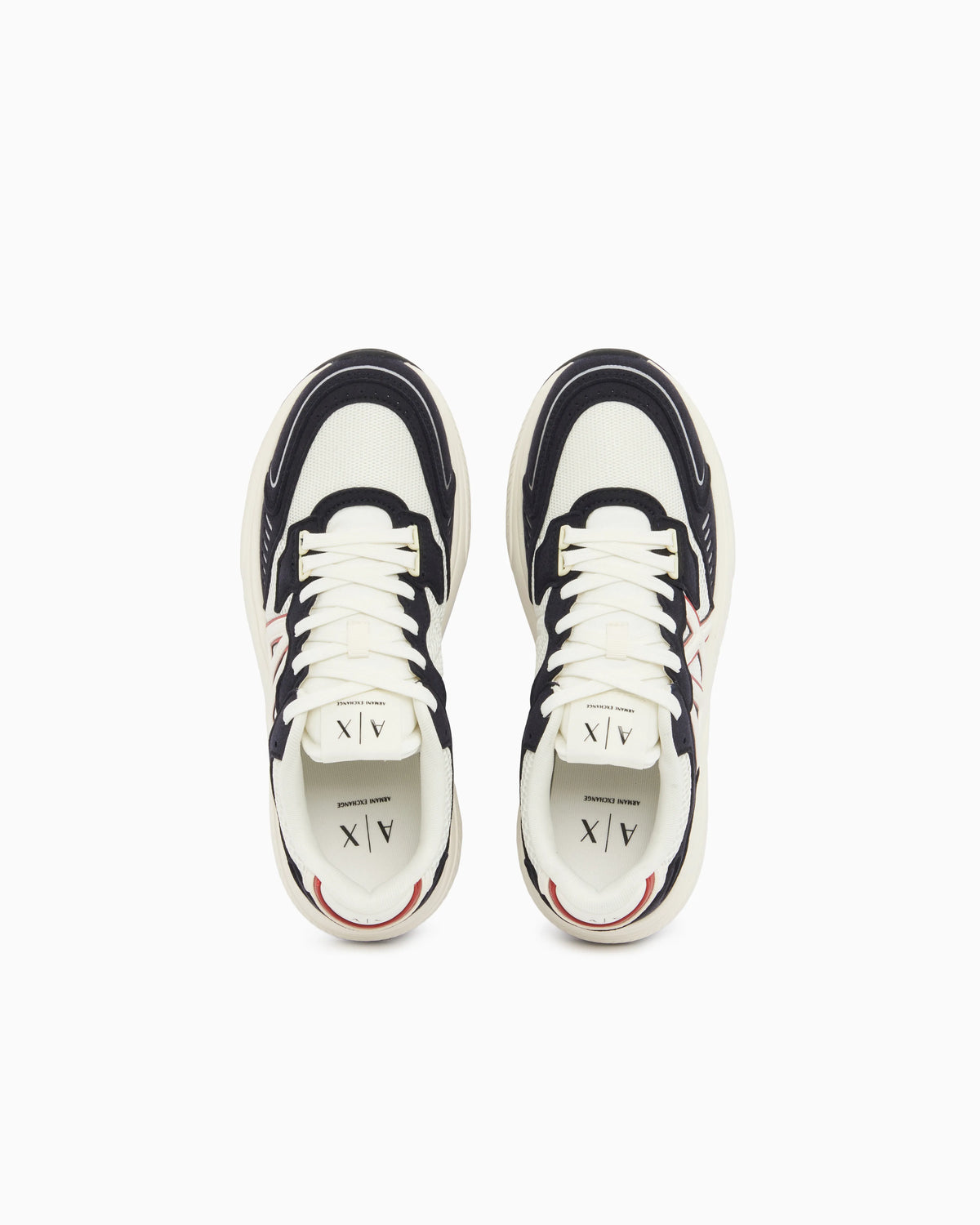 Sneakers in microsuede and mesh