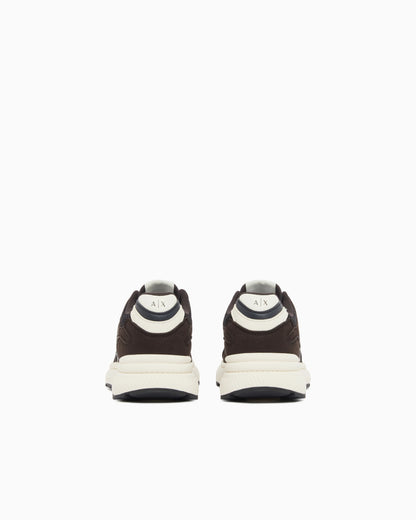 Sneakers in microsuede and mesh