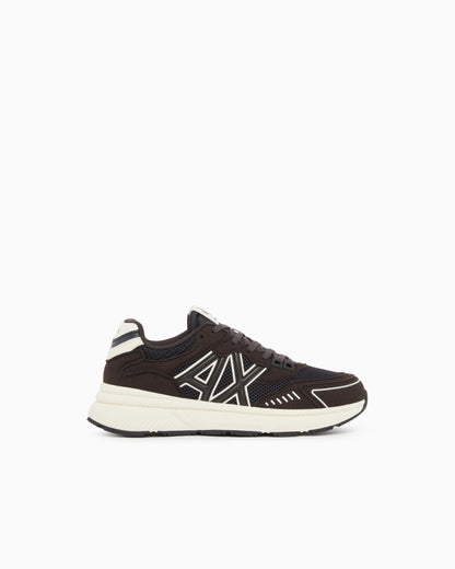 Sneakers in microsuede and mesh