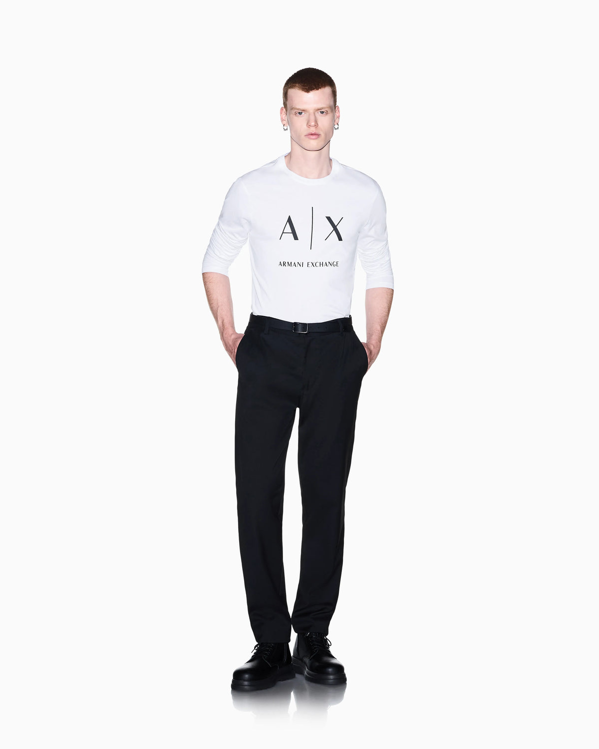 Slim-fit long-sleeve t-shirt in cotton with logo Essential