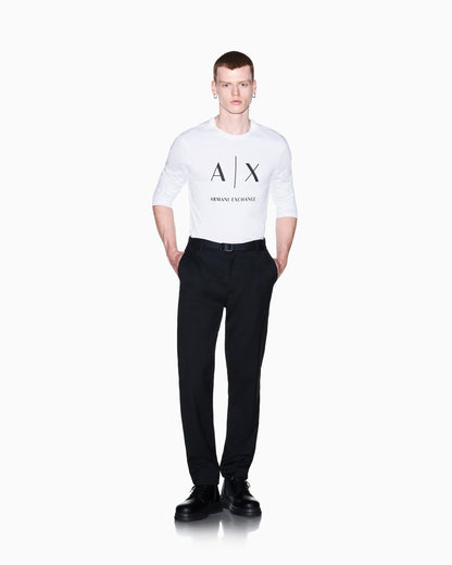 Slim-fit long-sleeve t-shirt in cotton with logo Essential