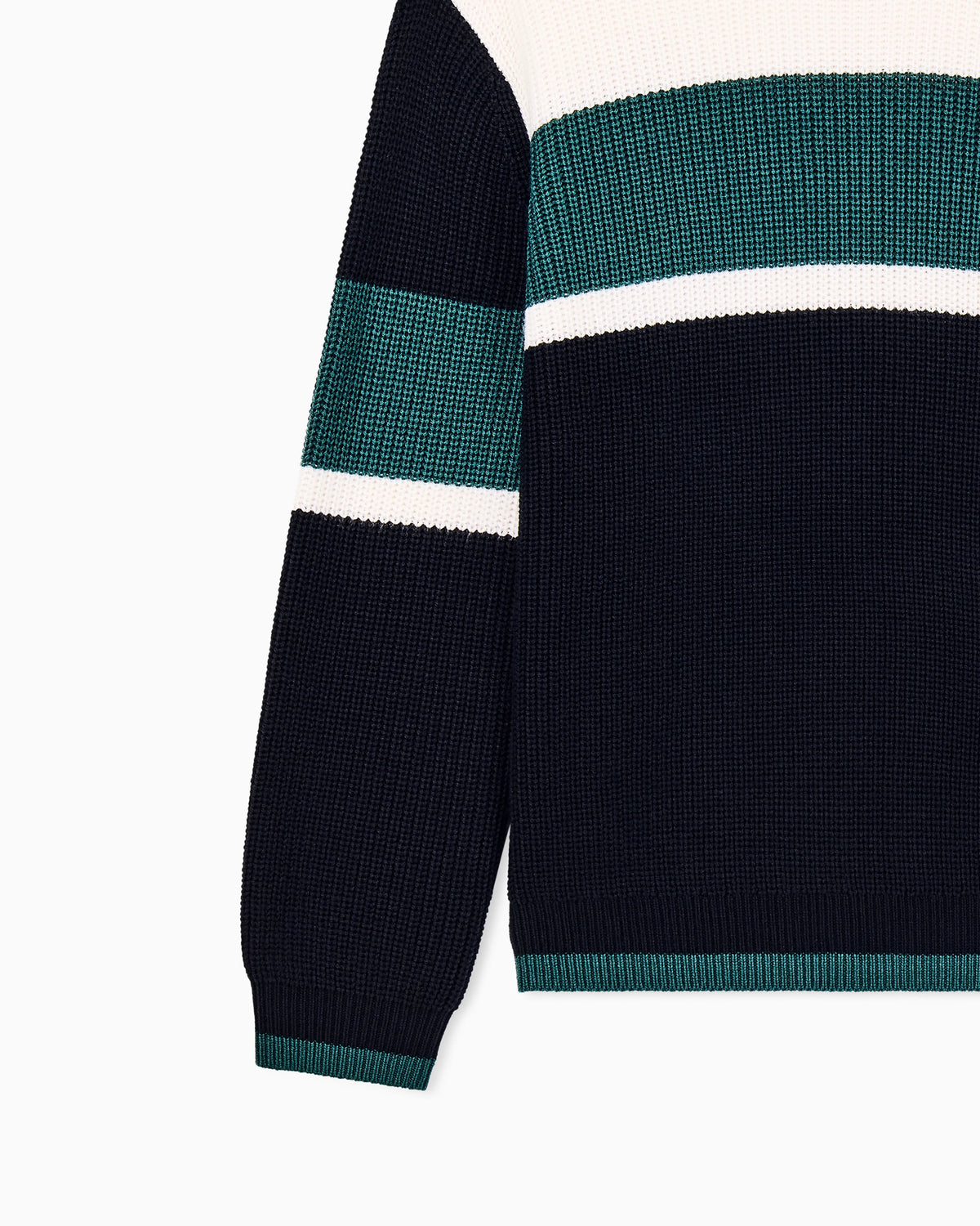 regular fit pullover in a wool-cotton mix with rib details