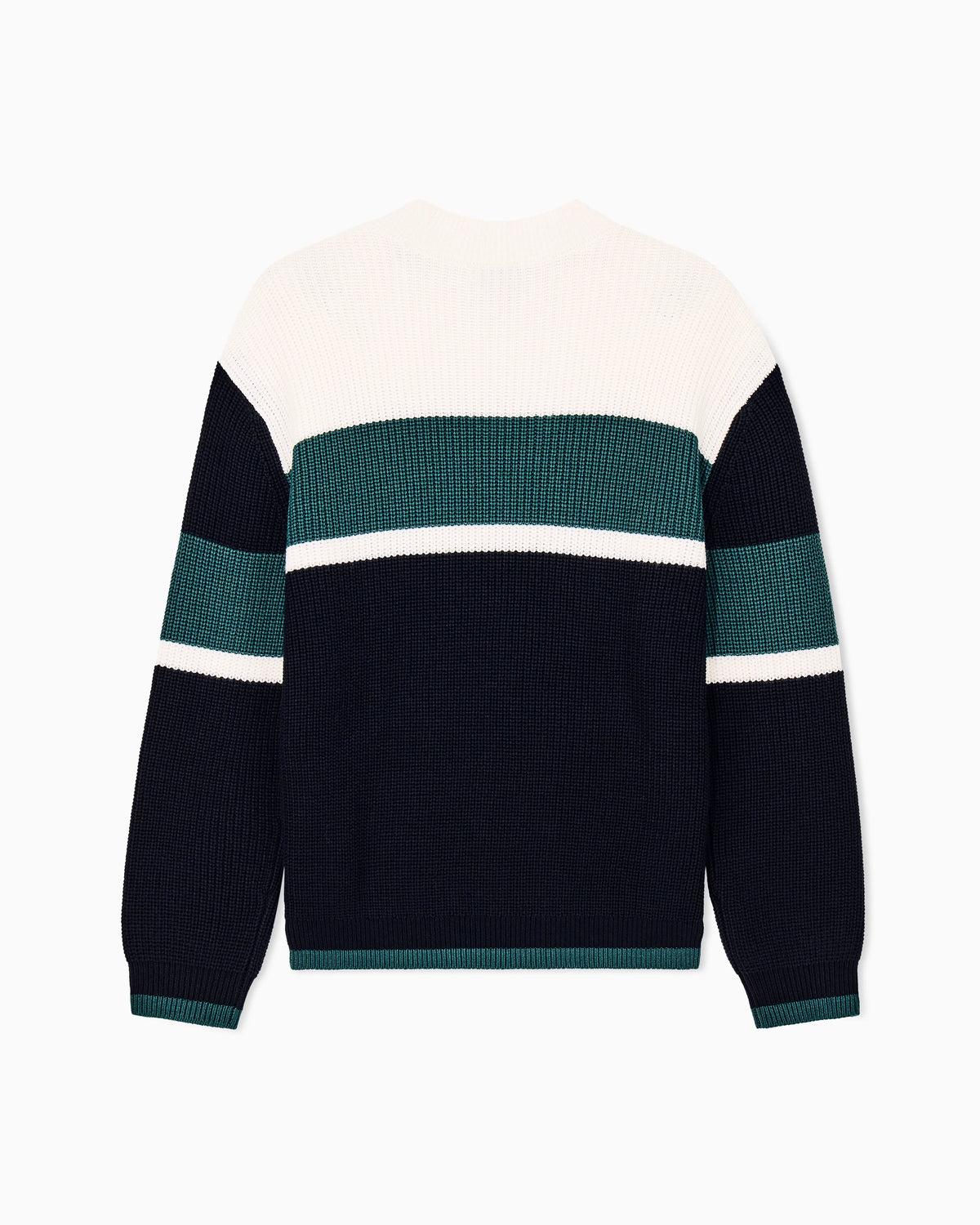 regular fit pullover in a wool-cotton mix with rib details