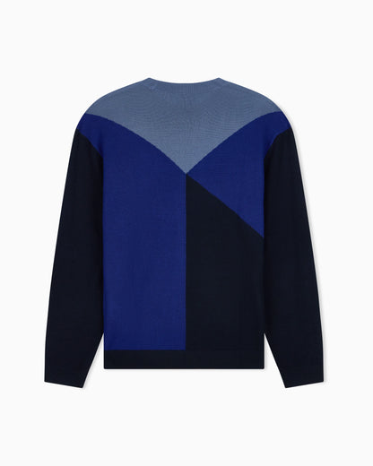 regular fit pullover in virgin wool and acrylic