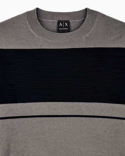 regular fit pullover in virgin wool and cotton blend