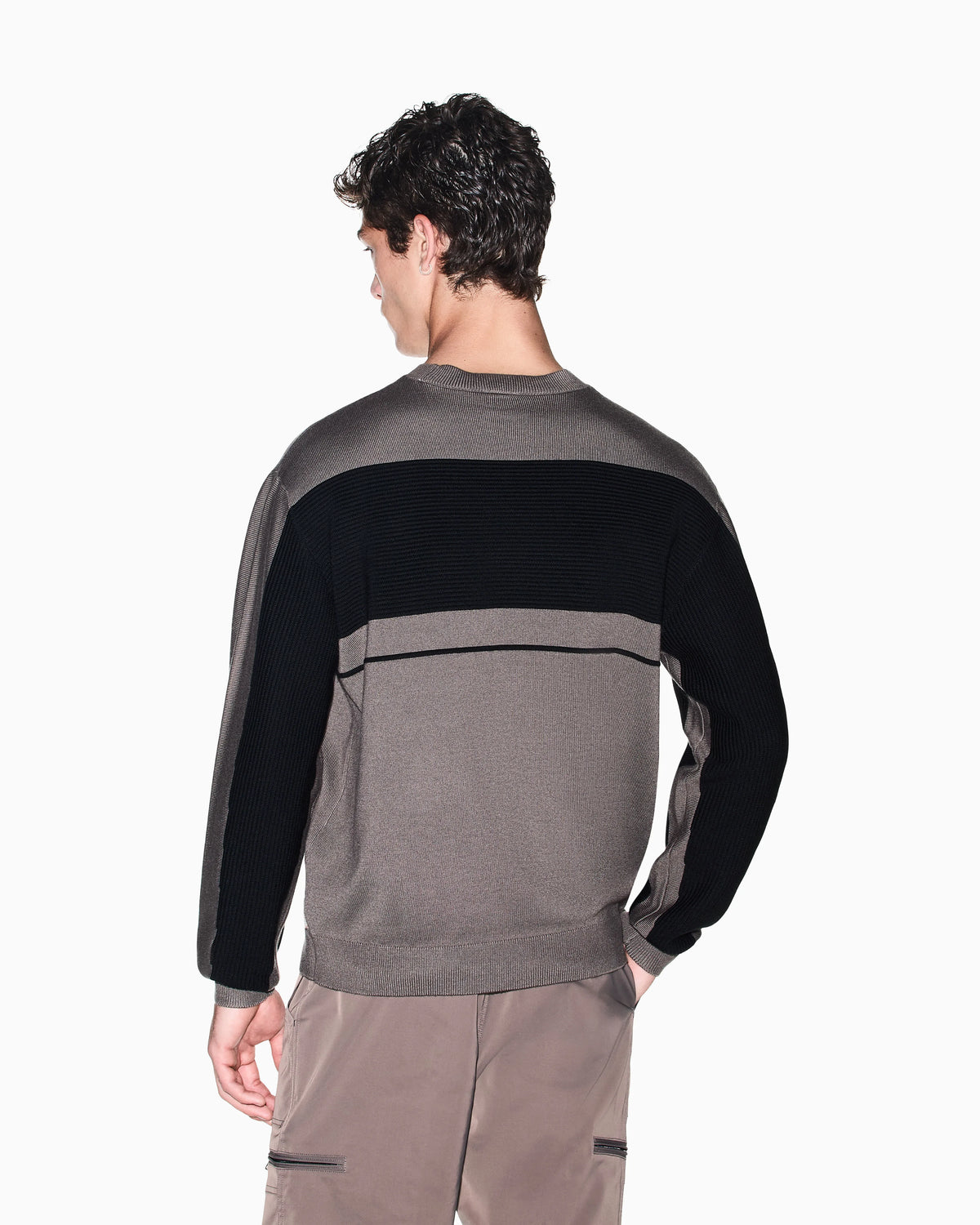 regular fit pullover in virgin wool and cotton blend