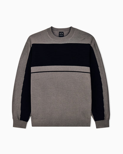 regular fit pullover in virgin wool and cotton blend