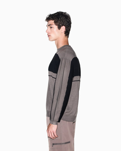 regular fit pullover in virgin wool and cotton blend