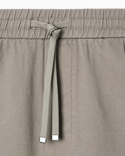 Cotton twill drawstring Bermuda shorts