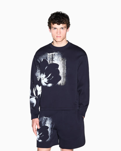 sweatshirt in bonded stretch cotton