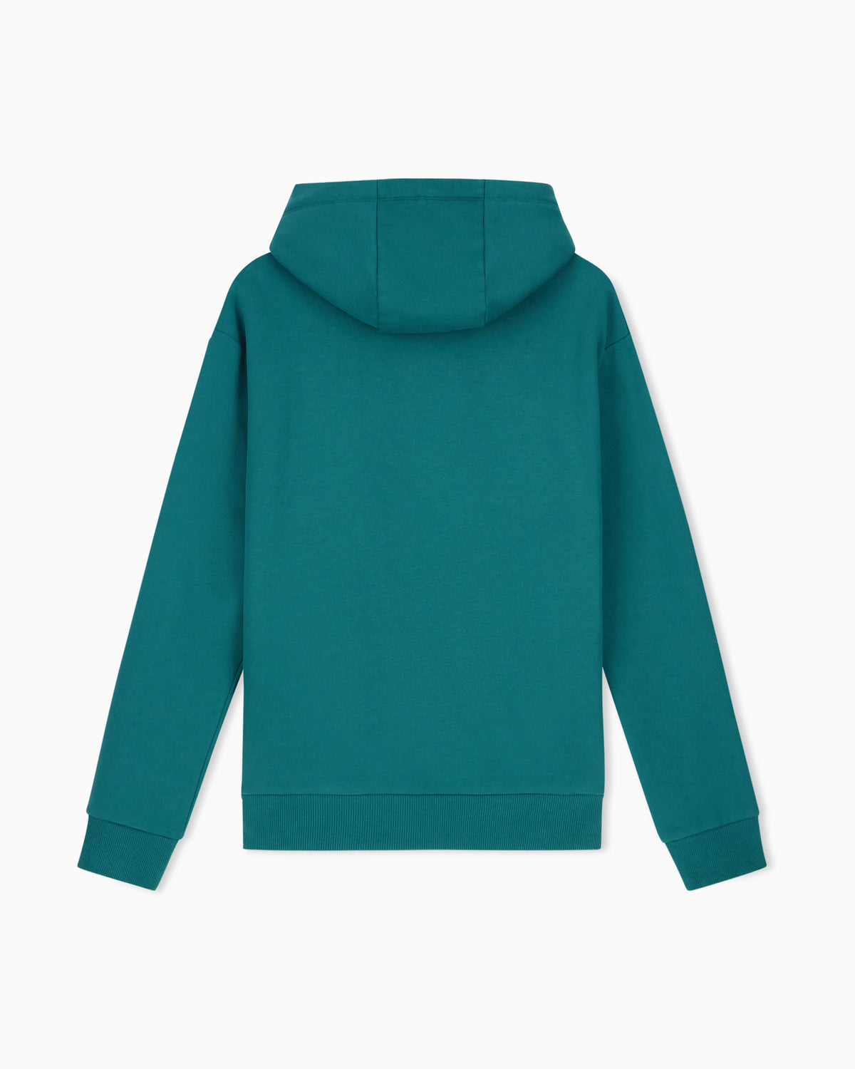 Cotton fleece hoodie with drawstring and front lettering