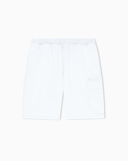Light Wash Denim Bermuda Shorts with a Used Effect