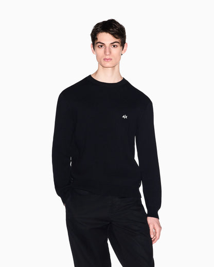 Crew neck sweater with embroidered logo
