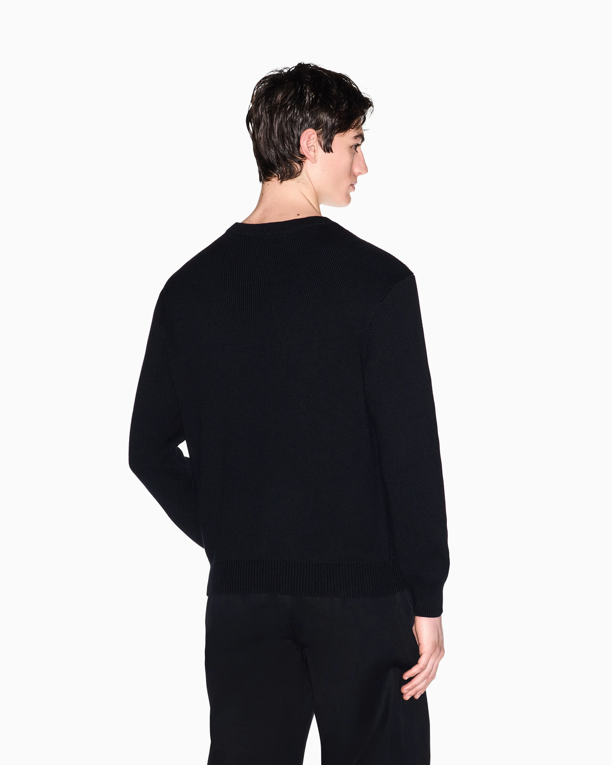 Crew neck sweater with embroidered logo