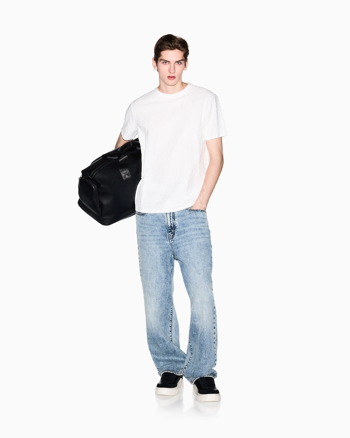 Slim Fit Mercerized Cotton Jacquard T-shirt