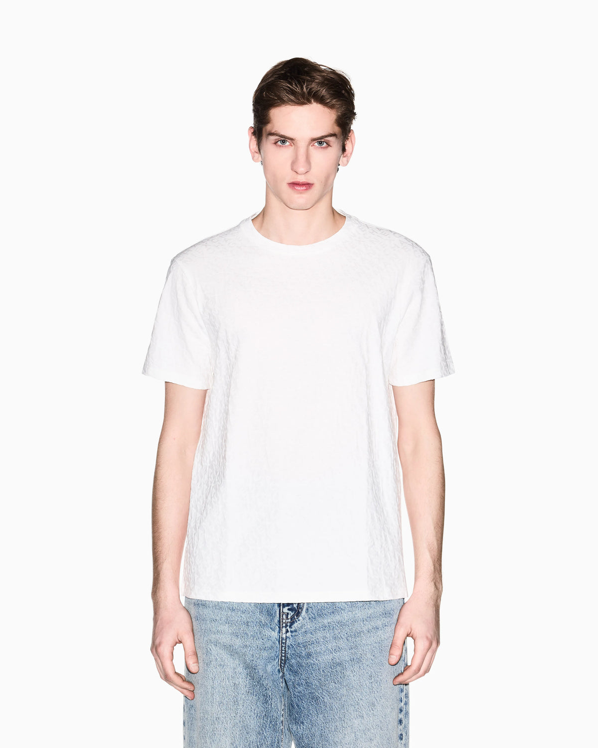 Slim Fit Mercerized Cotton Jacquard T-shirt