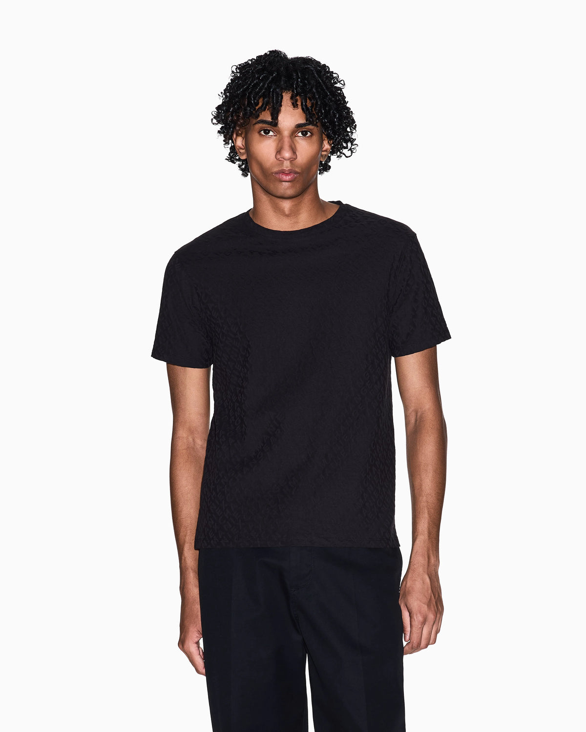 Slim Fit Mercerized Cotton Jacquard T-shirt