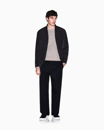 Crew neck sweater with shoulder detail
