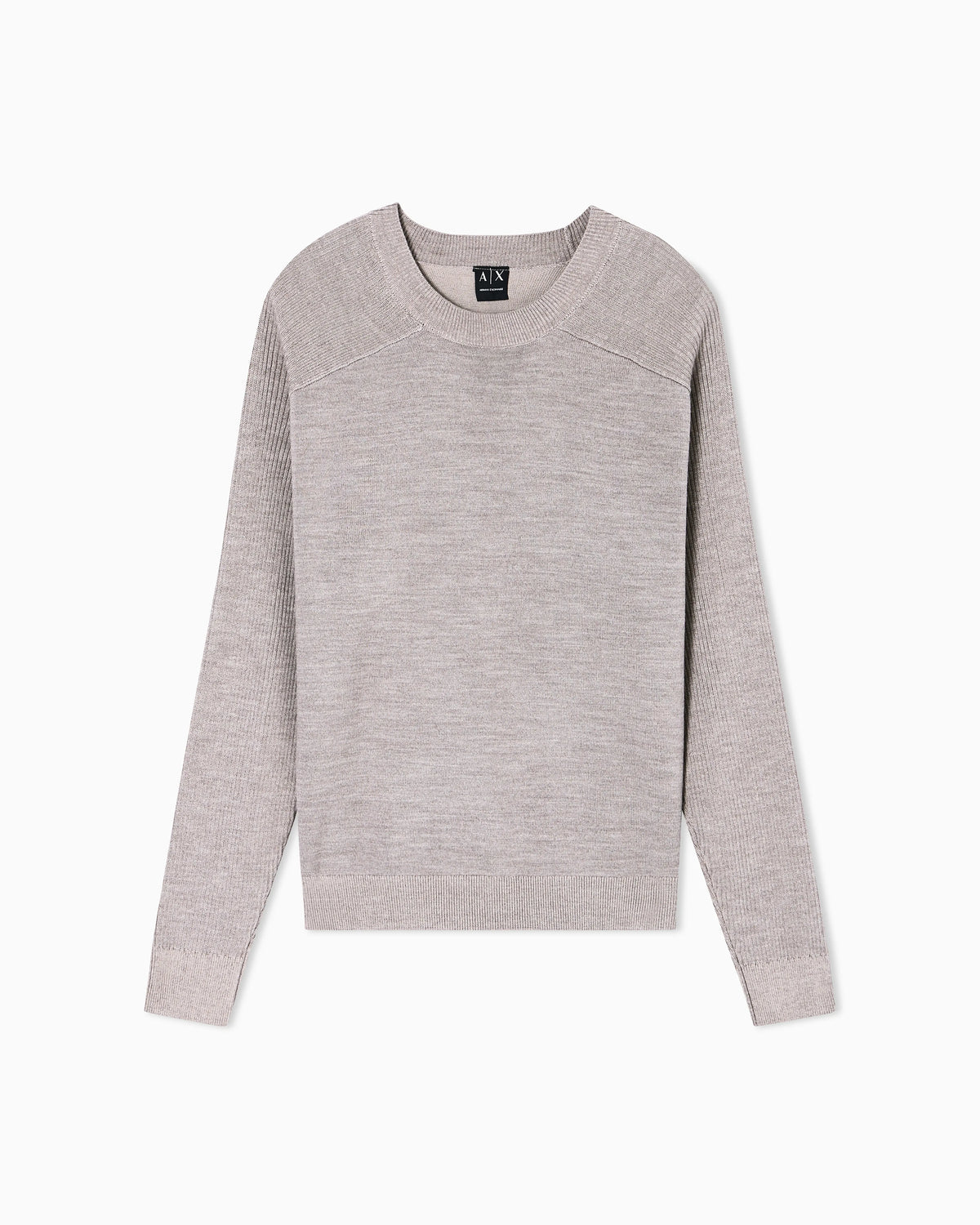 Crew neck sweater with shoulder detail
