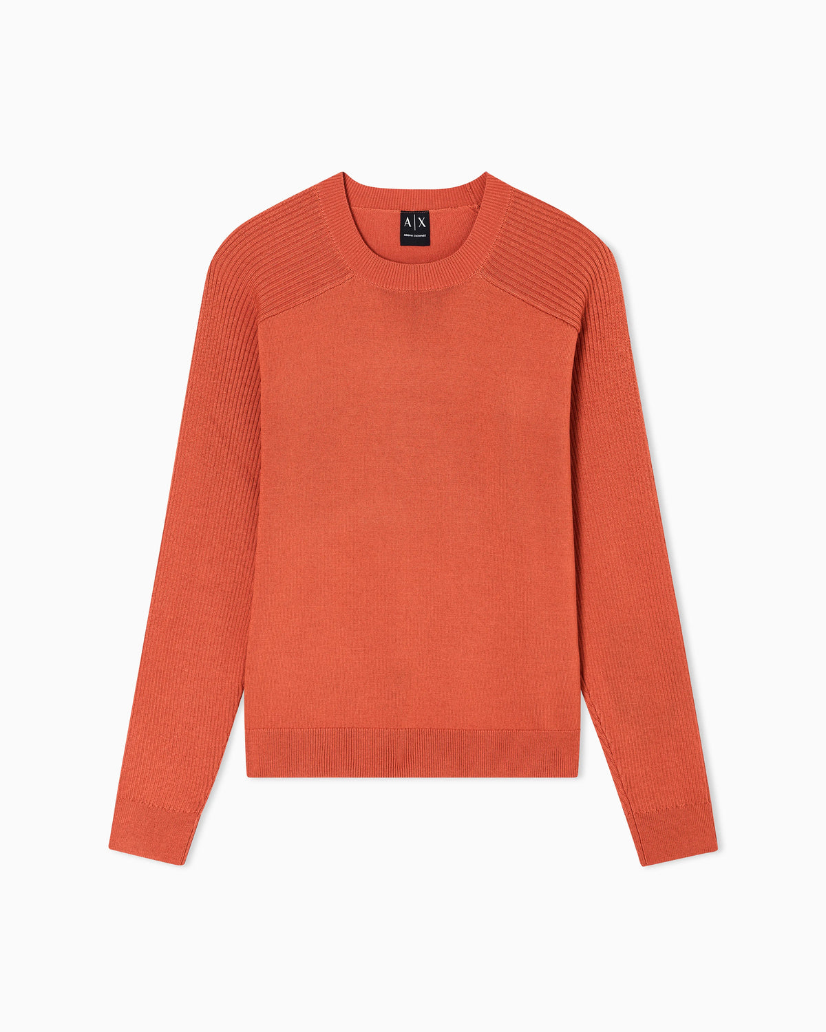 Crew neck sweater with shoulder detail