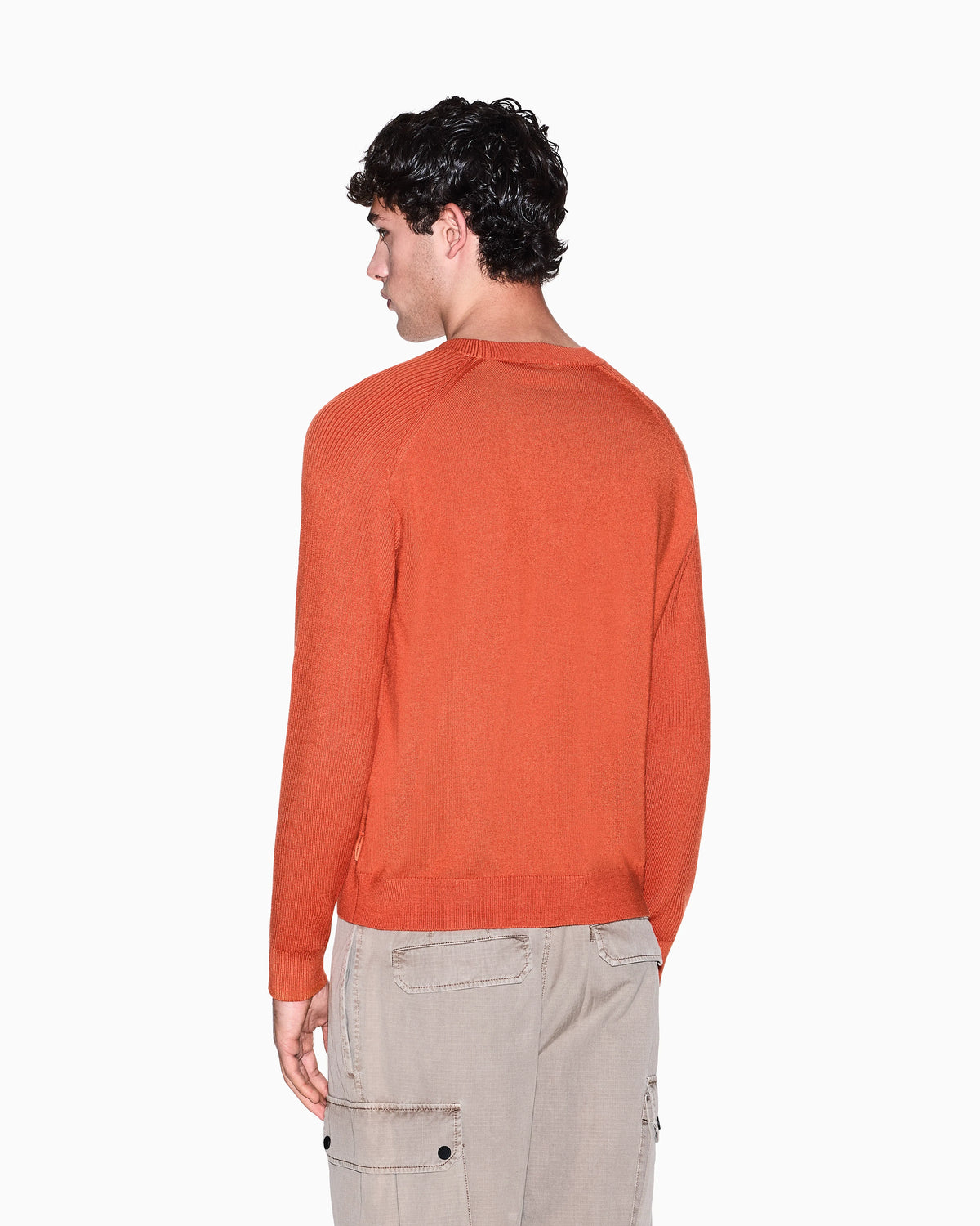 Crew neck sweater with shoulder detail