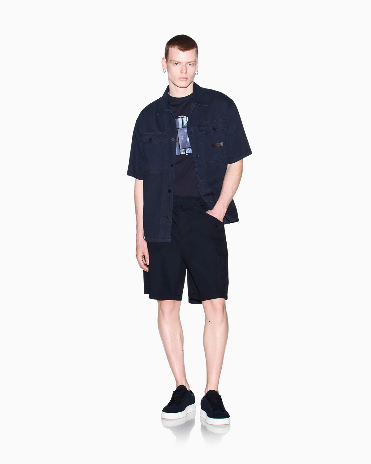 regular fit shorts in cotton poplin