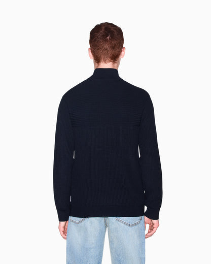 regular fit pullover in virgin wool and cotton blend