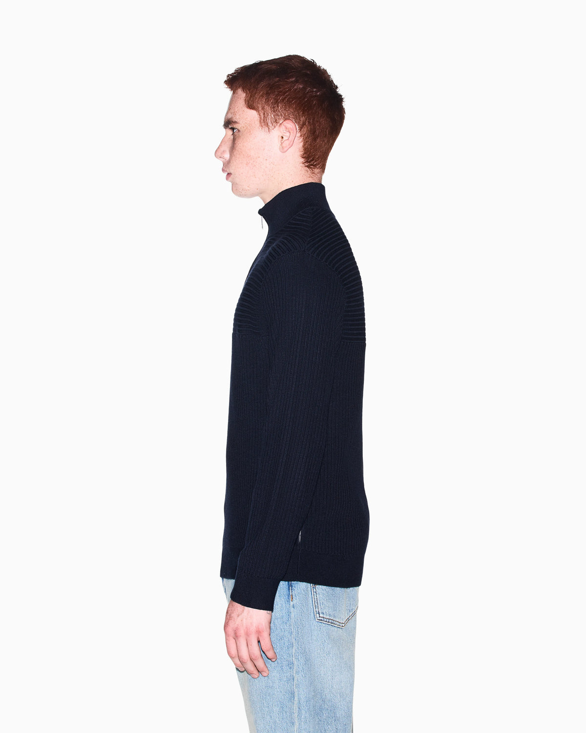 regular fit pullover in virgin wool and cotton blend