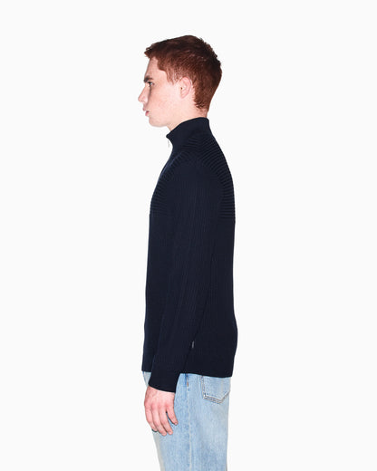 regular fit pullover in virgin wool and cotton blend