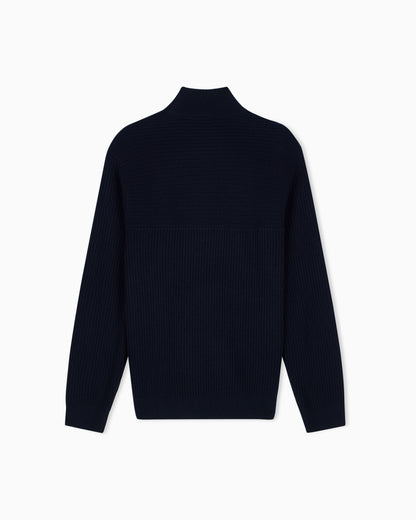 regular fit pullover in virgin wool and cotton blend