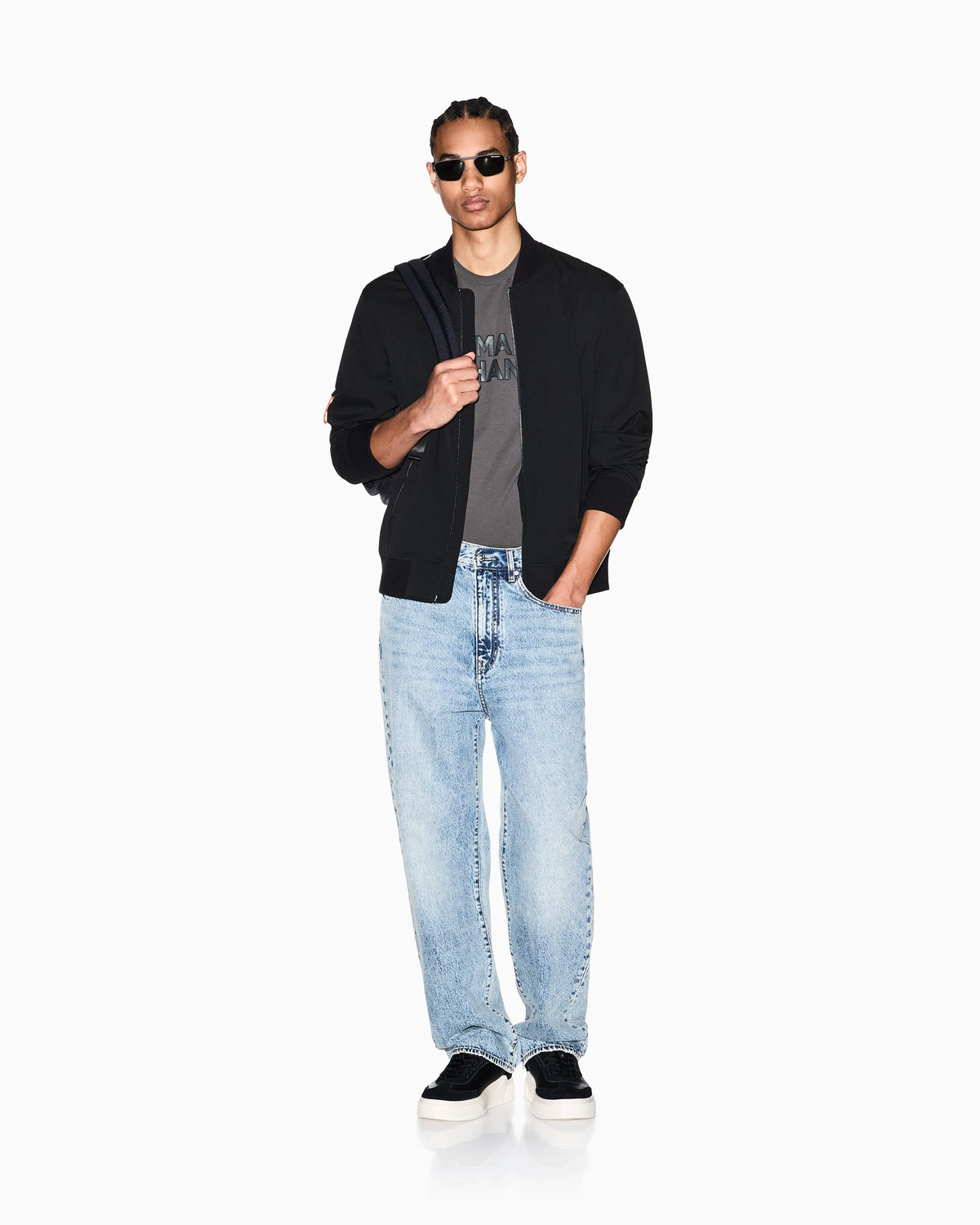 Minimal bomber jacket with zip