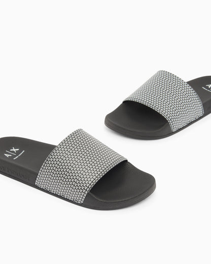 Slides with allover logo