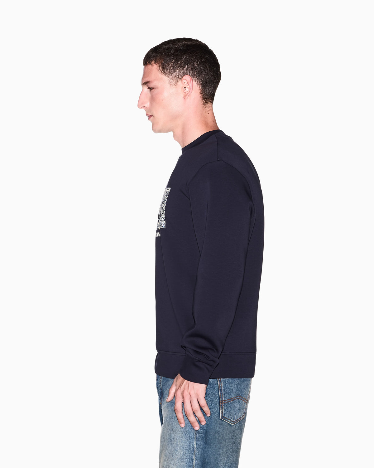 sweatshirt in bonded stretch cotton