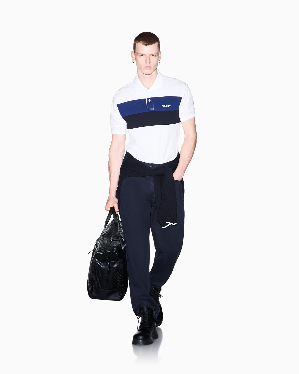 regular fit polo shirt in cotton piqué with rib details