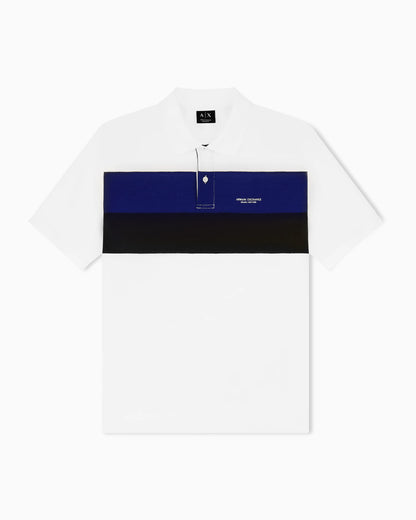 regular fit polo shirt in cotton piqué with rib details