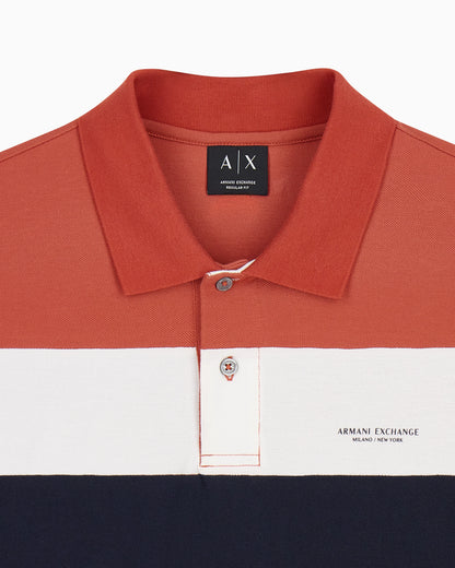 regular fit polo shirt in cotton piqué with rib details