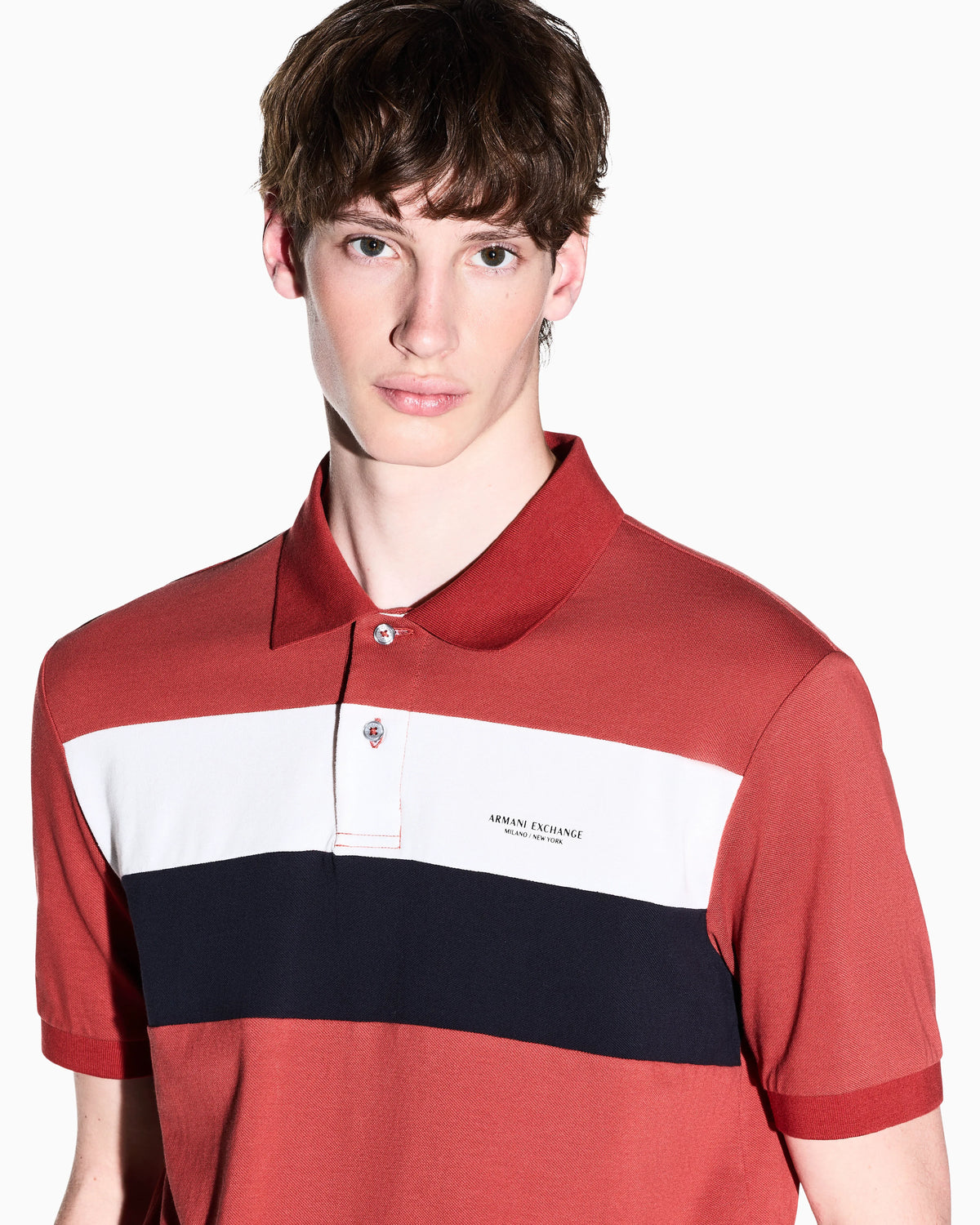 regular fit polo shirt in cotton piqué with rib details