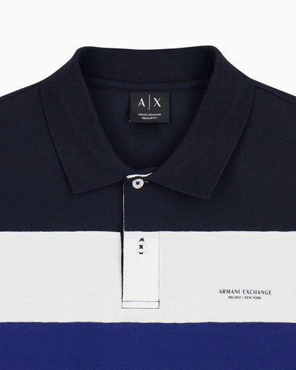 regular fit polo shirt in cotton piqué with rib details