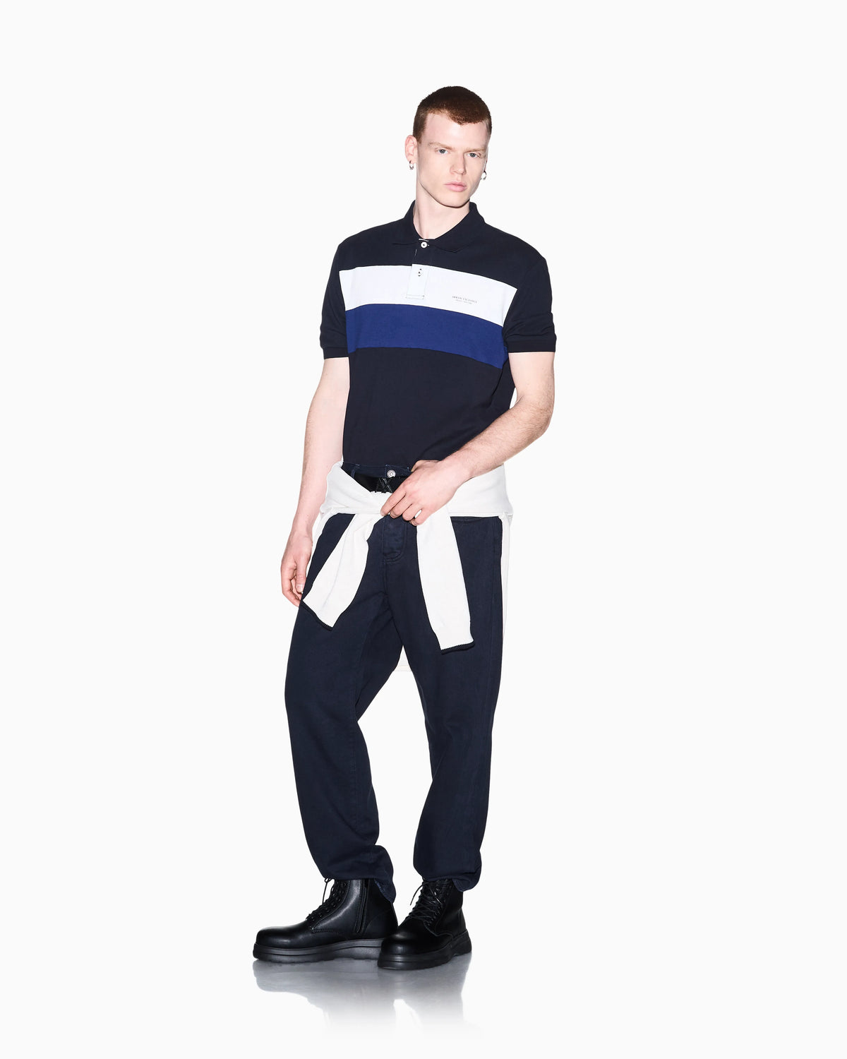 regular fit polo shirt in cotton piqué with rib details