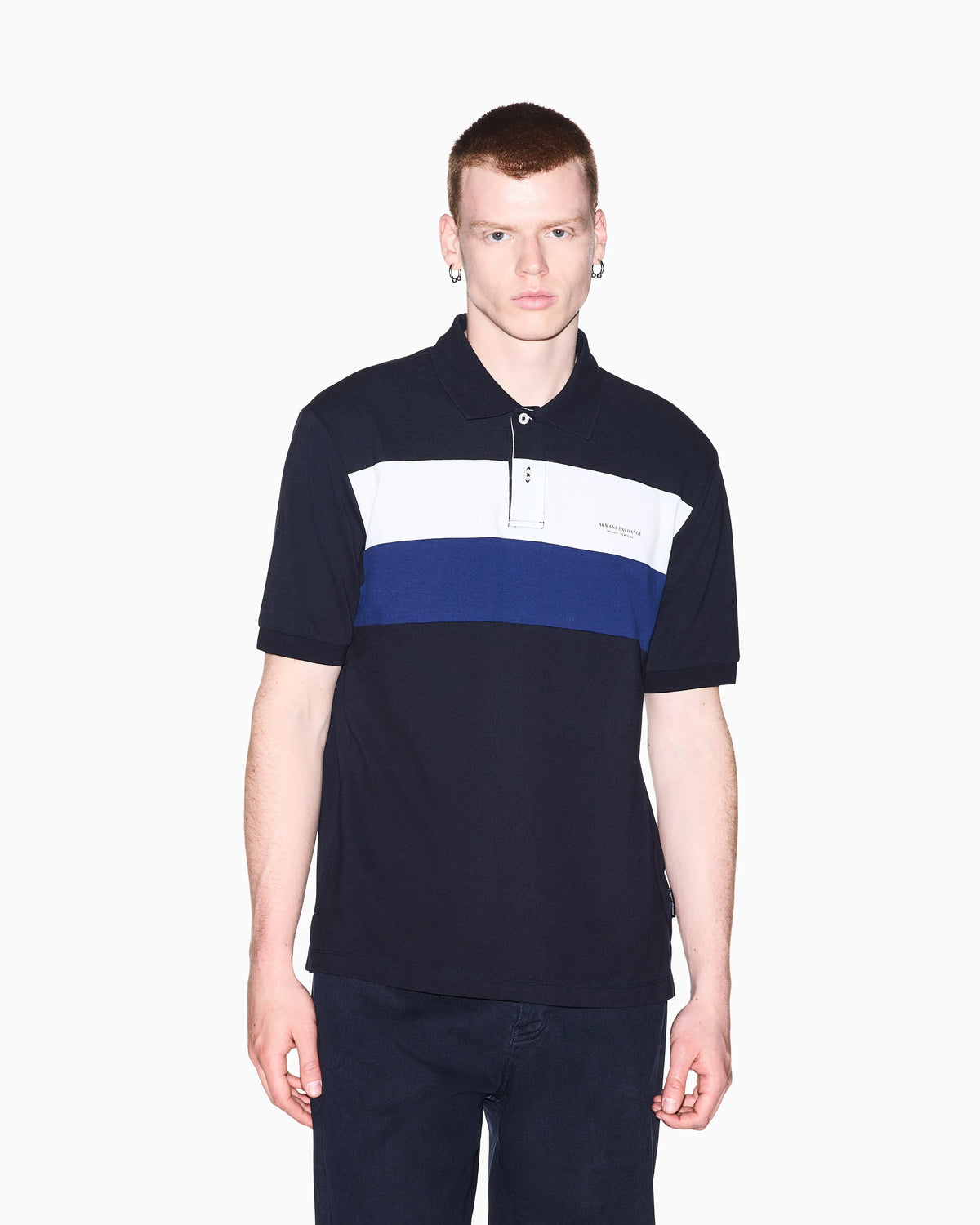 regular fit polo shirt in cotton piqué with rib details