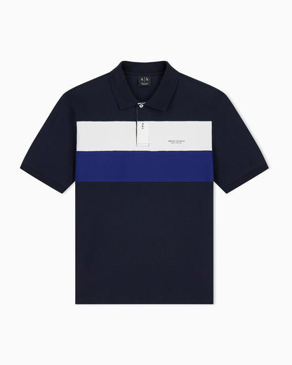 regular fit polo shirt in cotton piqué with rib details