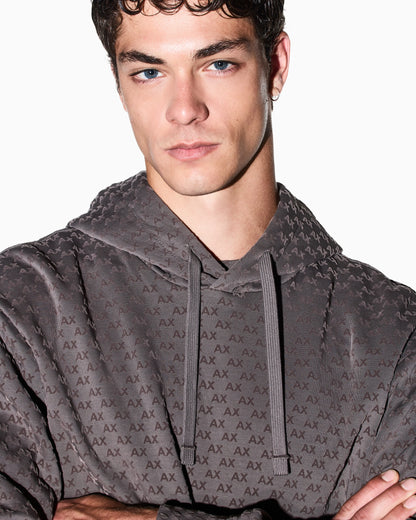 Sweatshirt with regular fit in bonded stretch cotton