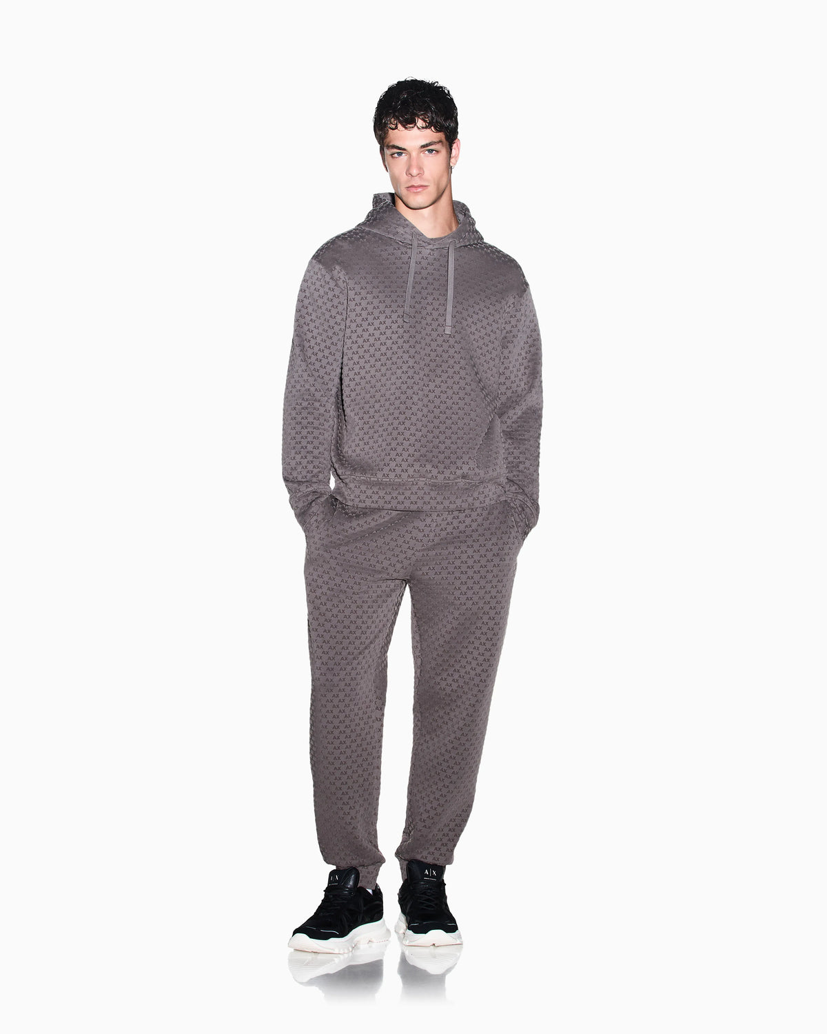 Sweatshirt with regular fit in bonded stretch cotton
